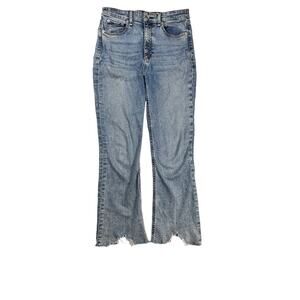 Rag & Bone Nina High Rise Flare Ankle Size 27 Birch Leaf Raw Hem Jeans Denim